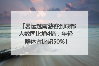暑运越南游客到成都人数同比增4倍，年轻群体占比超50%