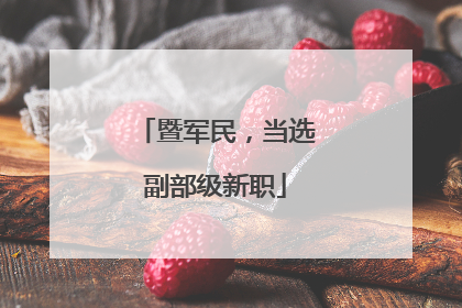 暨军民，当选副部级新职