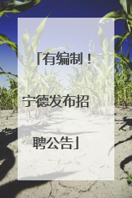有编制！宁德发布招聘公告