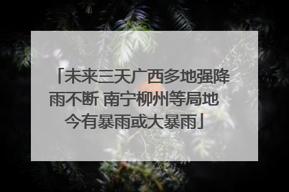 未来三天广西多地强降雨不断 南宁柳州等局地今有暴雨或大暴雨