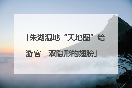 朱湖湿地“天地图”给游客一双隐形的翅膀