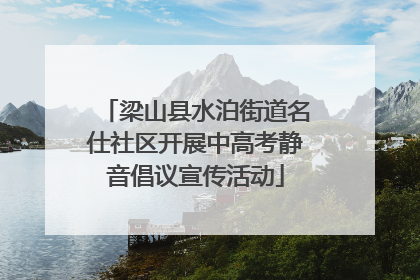 梁山县水泊街道名仕社区开展中高考静音倡议宣传活动