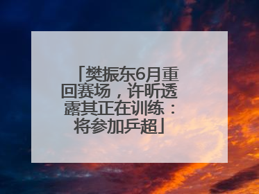 樊振东6月重回赛场，许昕透露其正在训练：将参加乒超