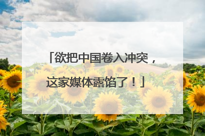 欲把中国卷入冲突，这家媒体露馅了！
