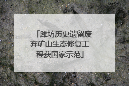 潍坊历史遗留废弃矿山生态修复工程获国家示范