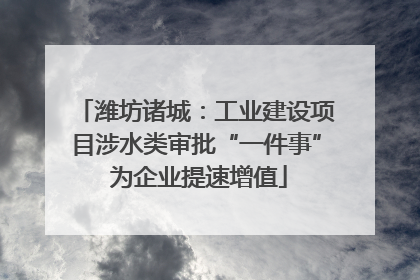 潍坊诸城：工业建设项目涉水类审批“一件事” 为企业提速增值