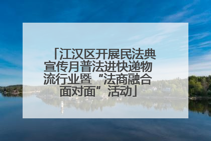 江汉区开展民法典宣传月普法进快递物流行业暨“法商融合面对面”活动
