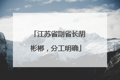 江苏省副省长胡彬郴，分工明确