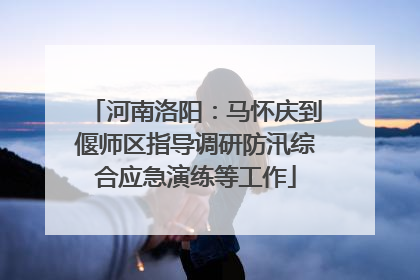 河南洛阳：马怀庆到偃师区指导调研防汛综合应急演练等工作