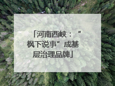 河南西峡：“枫下说事”成基层治理品牌