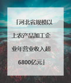 河北省规模以上农产品加工企业年营业收入超6800亿元