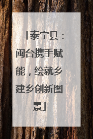 泰宁县：闽台携手赋能，绘就乡建乡创新图景