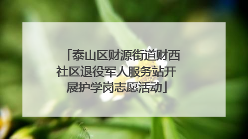 泰山区财源街道财西社区退役军人服务站开展护学岗志愿活动