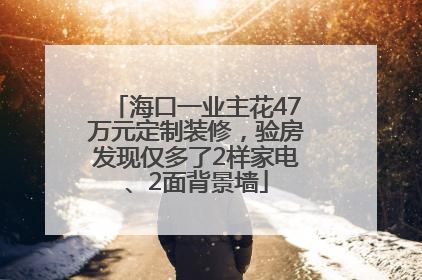 海口一业主花47万元定制装修，验房发现仅多了2样家电、2面背景墙
