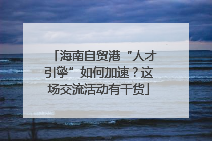 海南自贸港“人才引擎”如何加速？这场交流活动有干货