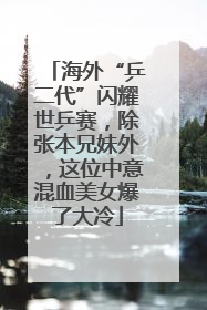 海外“乒二代”闪耀世乒赛，除张本兄妹外，这位中意混血美女爆了大冷