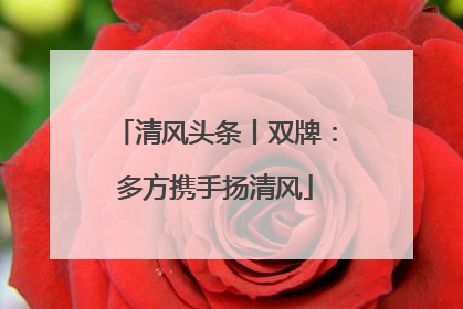 清风头条丨双牌：多方携手扬清风