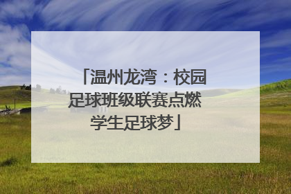 温州龙湾：校园足球班级联赛点燃学生足球梦