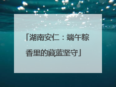 湖南安仁：端午粽香里的藏蓝坚守