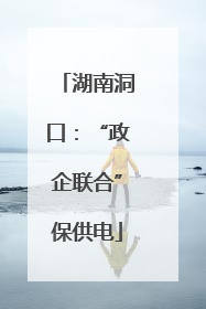 湖南洞口：“政企联合”保供电