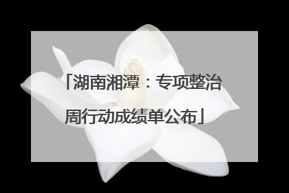 湖南湘潭：专项整治周行动成绩单公布