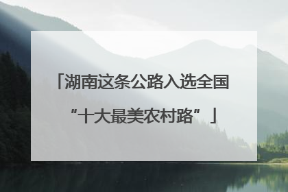 湖南这条公路入选全国“十大最美农村路”