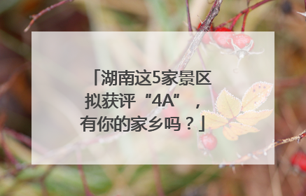 湖南这5家景区拟获评“4A”，有你的家乡吗？