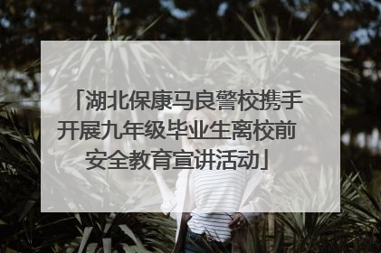 湖北保康马良警校携手开展九年级毕业生离校前安全教育宣讲活动