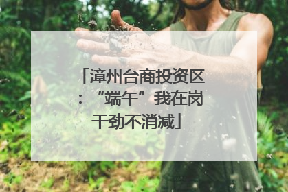 漳州台商投资区：“端午”我在岗 干劲不消减