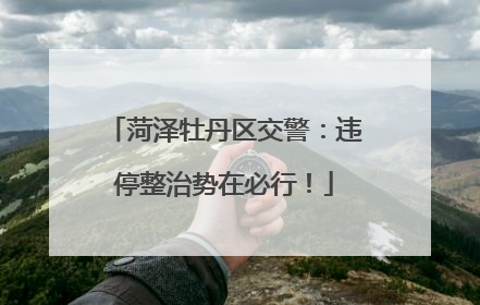 菏泽牡丹区交警：违停整治势在必行！
