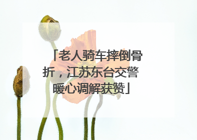 老人骑车摔倒骨折，江苏东台交警暖心调解获赞