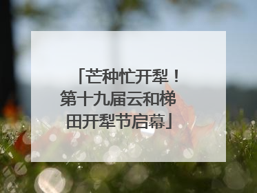芒种忙开犁！第十九届云和梯田开犁节启幕