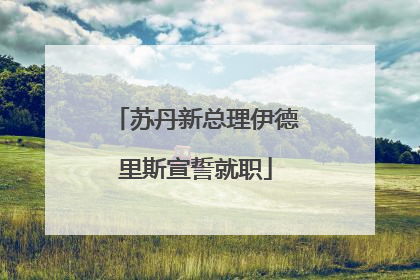 苏丹新总理伊德里斯宣誓就职