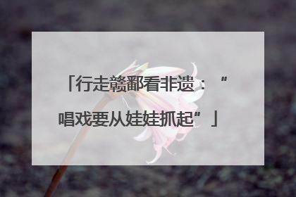 行走赣鄱看非遗：“唱戏要从娃娃抓起”