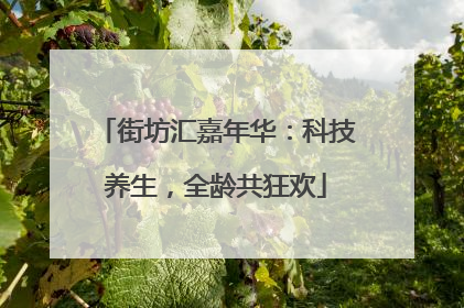 街坊汇嘉年华：科技养生，全龄共狂欢