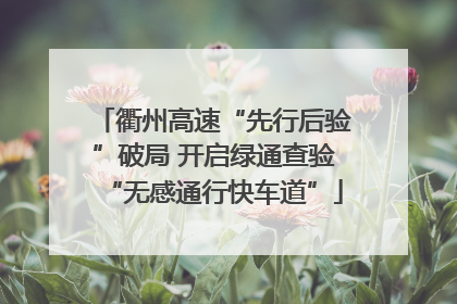 衢州高速“先行后验”破局 开启绿通查验“无感通行快车道”