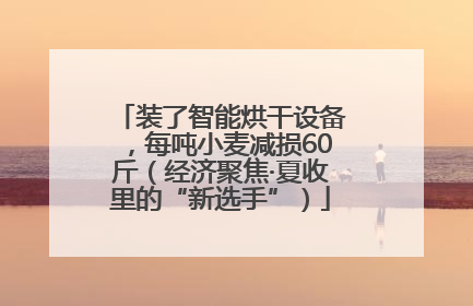 装了智能烘干设备，每吨小麦减损60斤（经济聚焦·夏收里的“新选手”）