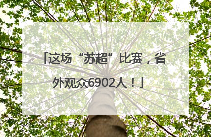 这场“苏超”比赛，省外观众6902人！