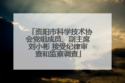 资阳市科学技术协会党组成员、副主席刘小彬 接受纪律审查和监察调查