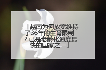 越南为何放宽维持了36年的生育限制？已是老龄化速度最快的国家之一