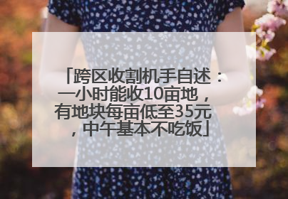 跨区收割机手自述：一小时能收10亩地，有地块每亩低至35元，中午基本不吃饭