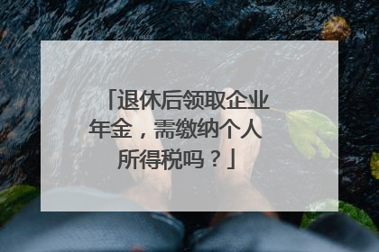 退休后领取企业年金，需缴纳个人所得税吗？