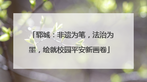 郓城：非遗为笔，法治为墨，绘就校园平安新画卷