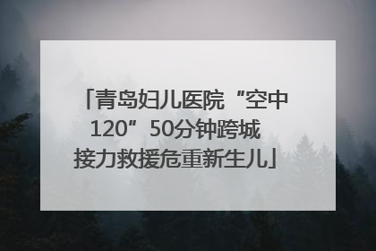 青岛妇儿医院“空中120”50分钟跨城接力救援危重新生儿