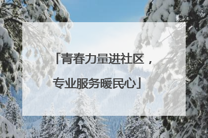 青春力量进社区，专业服务暖民心
