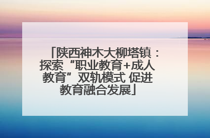 陕西神木大柳塔镇：探索“职业教育+成人教育”双轨模式 促进教育融合发展