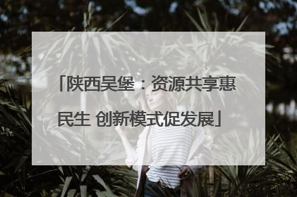 陕西吴堡：资源共享惠民生 创新模式促发展