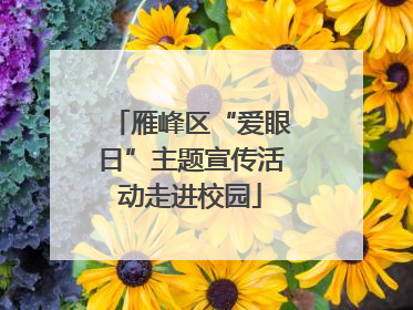 雁峰区“爱眼日”主题宣传活动走进校园