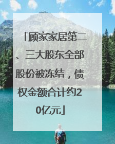 顾家家居第二、三大股东全部股份被冻结，债权金额合计约20亿元