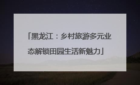 黑龙江：乡村旅游多元业态解锁田园生活新魅力